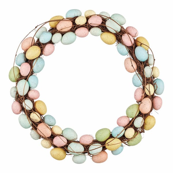 Home Accents Holiday 24 in. Easter Eggs Wreath