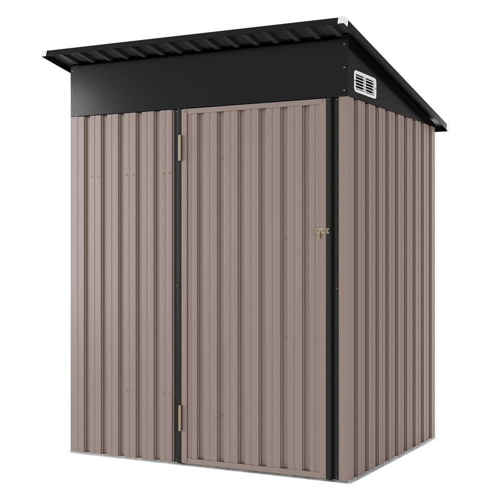 Sizzim Outdoor 5 ft. W x 3 ft. D Metal Storage Shed with 2-Piece