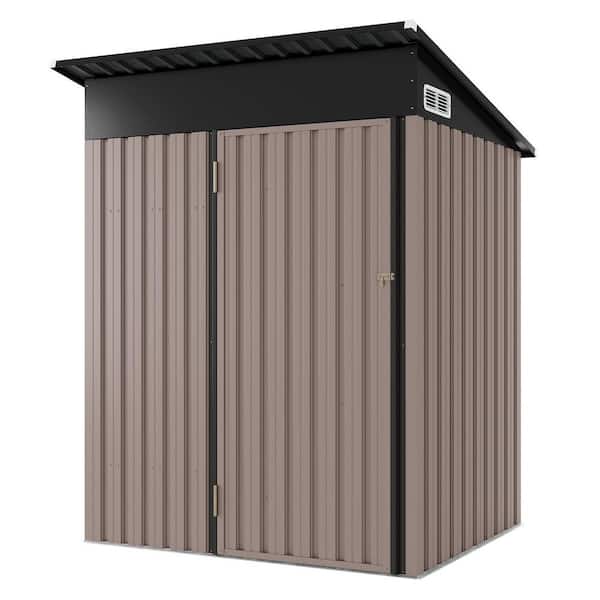 Sizzim Outdoor 5 ft. W x 3 ft. D Metal Storage Shed with 2-Piece