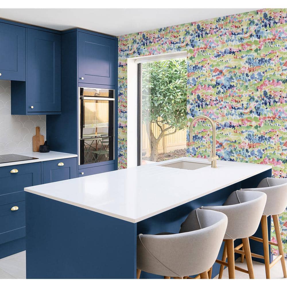 Spring Abstract Watercolor Peel and Stick Vinyl Wallpaper
