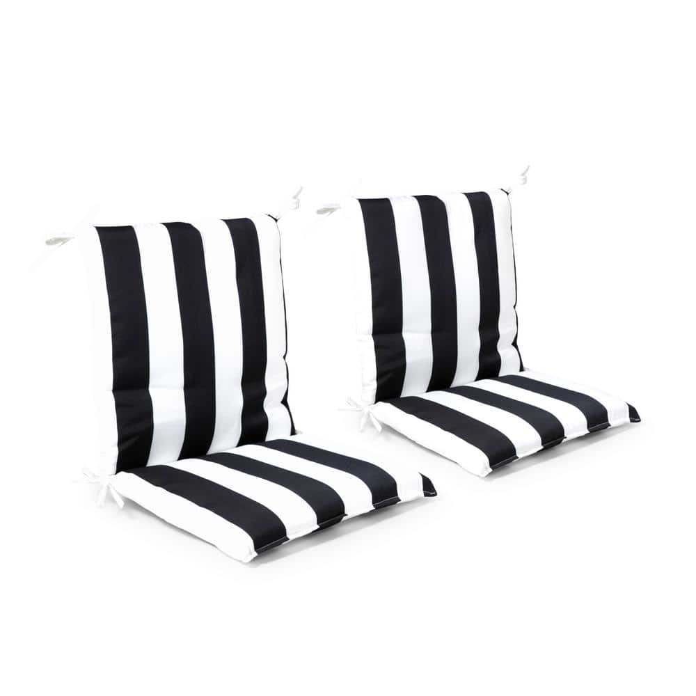 Black Cabana Stripe Outdoor, Black And White Stripe Outdoor Dining Chair Cushion