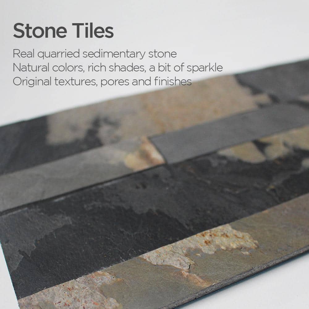 Rustic Gray Natural Stone Peel and Stick Mosaic Tile
