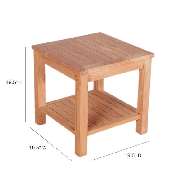 J　TEAK Table Beespoke Pavilion Square Teak Outdoor Side Table 8008-427 - The