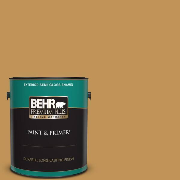 BEHR PREMIUM PLUS 1 gal. #T12-5 Lone Star Semi-Gloss Enamel Exterior Paint & Primer