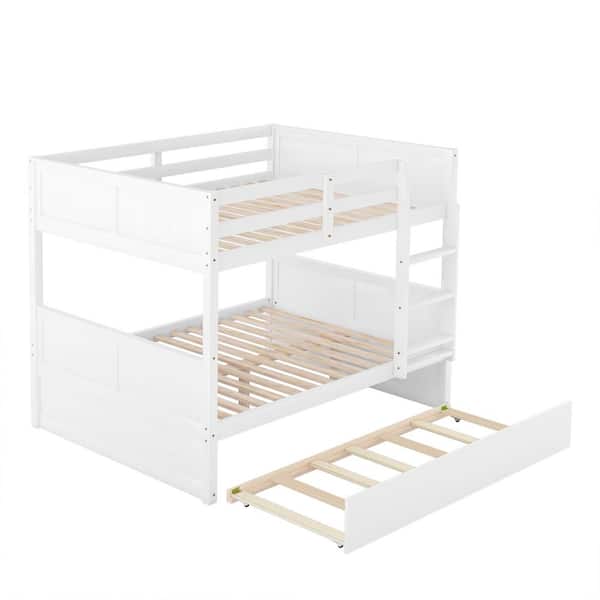 Harper & Bright Designs White Full Over Full Bunk Bed with Twin