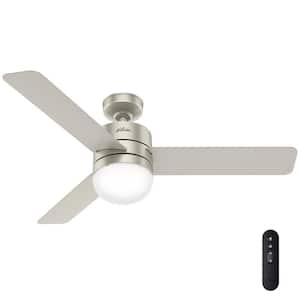 Neutron 54 in. Indoor Matte Nickel Smart Ceiling Fan with Light Kit and Remote
