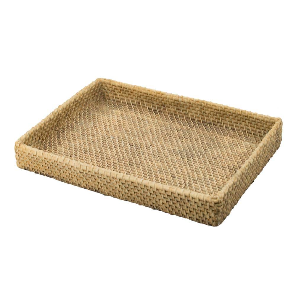 Natural Woven Rectangular Wood Decorative Tray