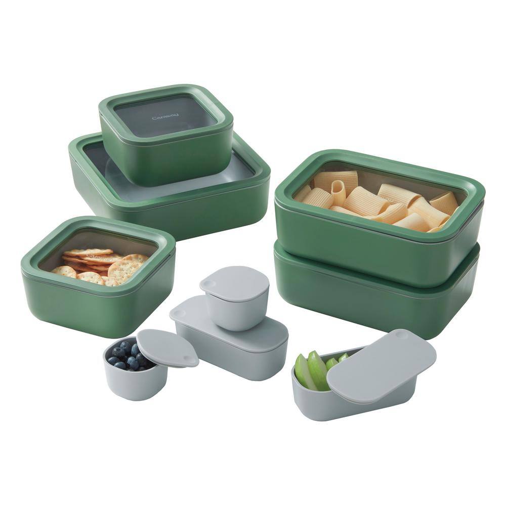 Sage 14-Piece Glass Food Storage Set with Ceramic Coating