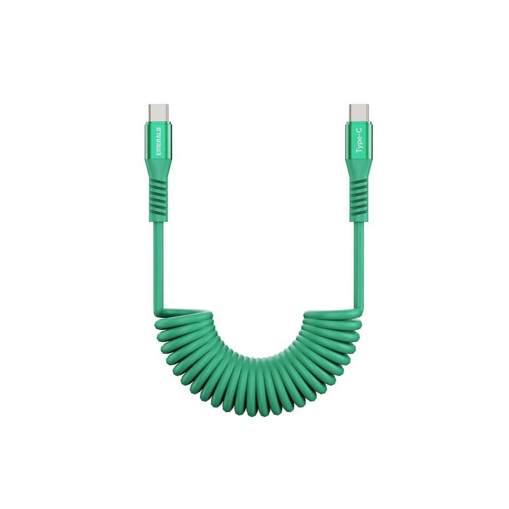 6 ft. Coiled USB-C to USB-C Cable, Fast Charging and High-Speed Data Transfer-Green price history on PriceWatchPro