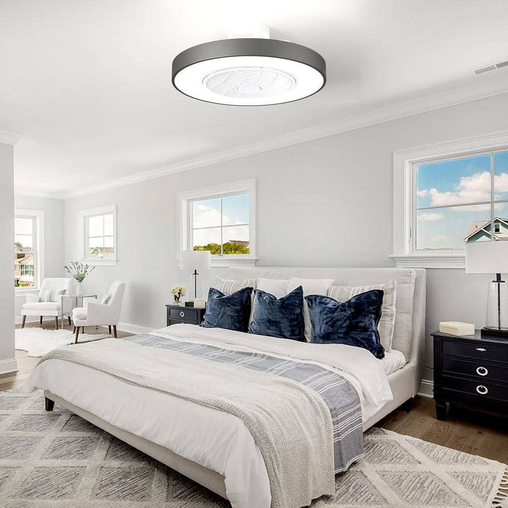 Bronze 19.6'' Low Profile LED Ceiling Fan with Remote