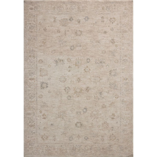 Chris Love Julia Louisa Oatmeal / Stone 5 ft. 3 in. x 5 ft. 3 in. Round Traditional Area Rug