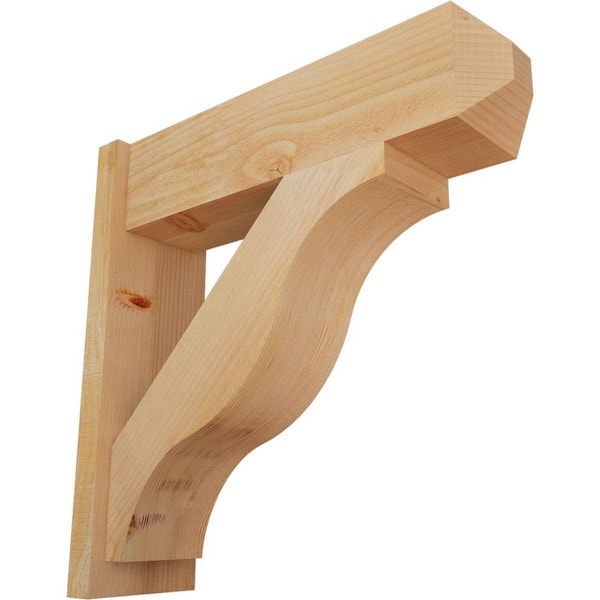 Ekena Millwork 8 in. x 28 in. x 28 in. Fuston Craftsman Rough Sawn Douglas Fir Outlooker