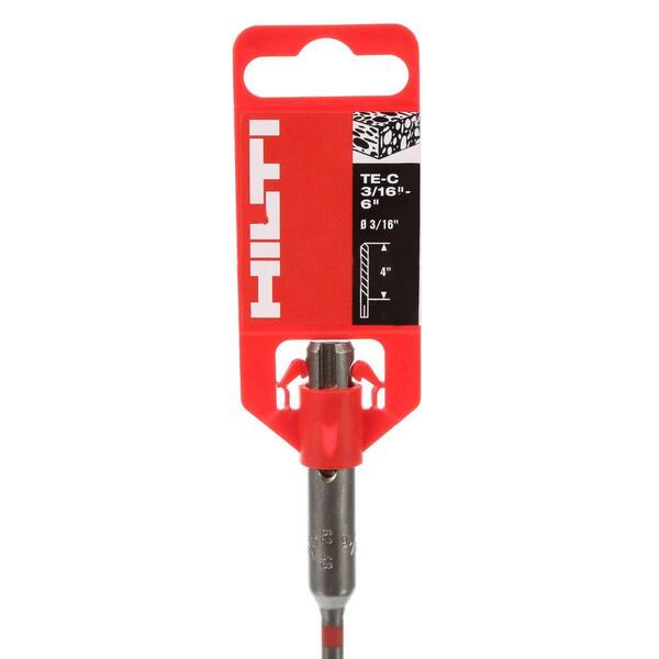 Hilti TE-C 3/16 in. x 6 in. SDS-Plus Carbide Hammer Drill Bit