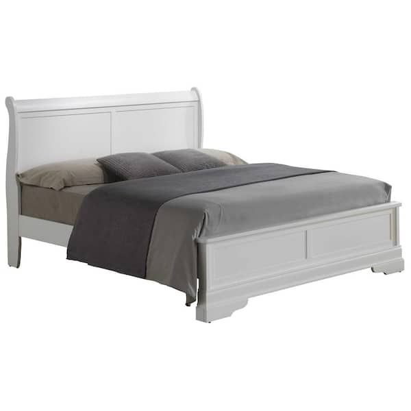 Louis Philippe White Full Panel Bed