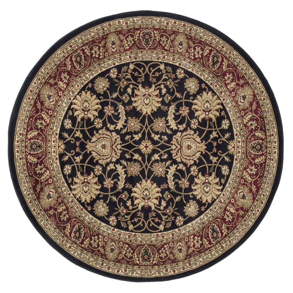 Concord Global Trading Ankara Mahal Black 5 ft. Round Area Rug 65530 ...