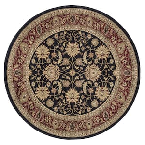 Ankara Mahal Black 5 ft. Round Area Rug