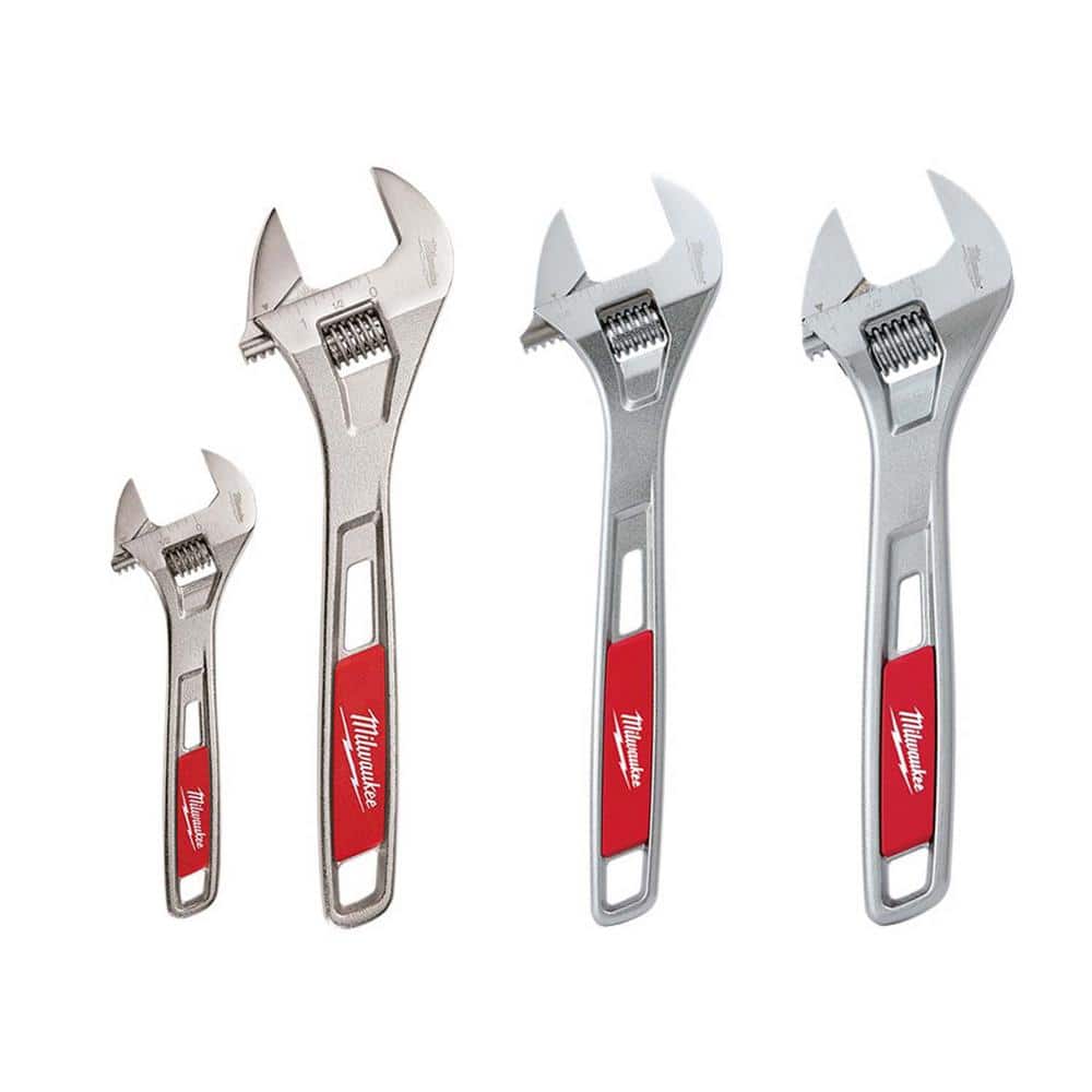 Milwaukee Adjustable Wrench Set (4-Piece) 48-22-7400-48-22-7408-48-22-7412  The Home Depot