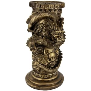 25 in. Dragon Pedestal Decorative Statue