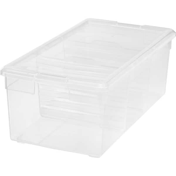 IRIS 17 Qt. Divided Storage Box in Clear
