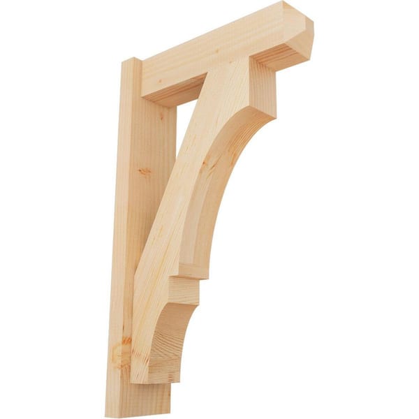 Ekena Millwork 6 in. x 30 in. x 18 in. Douglas Fir Balboa Craftsman Smooth Outlooker