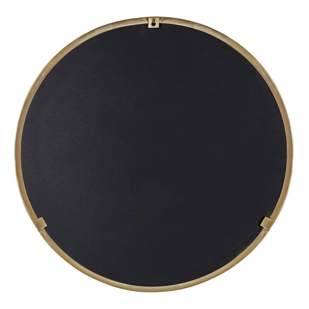 Elegant Gold Iron Round Wall Mirror, 32" Diameter