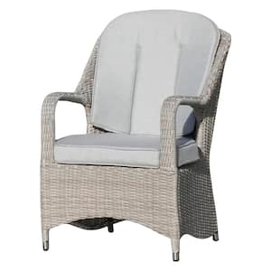 Lois Gray Wicker Outdoor Chair with Beige Cushions (2-Pack)