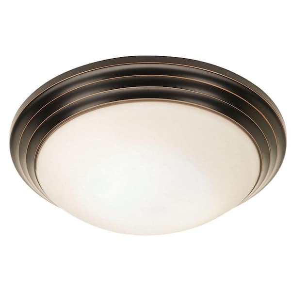 Access Lighting Strata 1-Light Oil Rubbed Bronze Flushmount with Opal Glass Shade