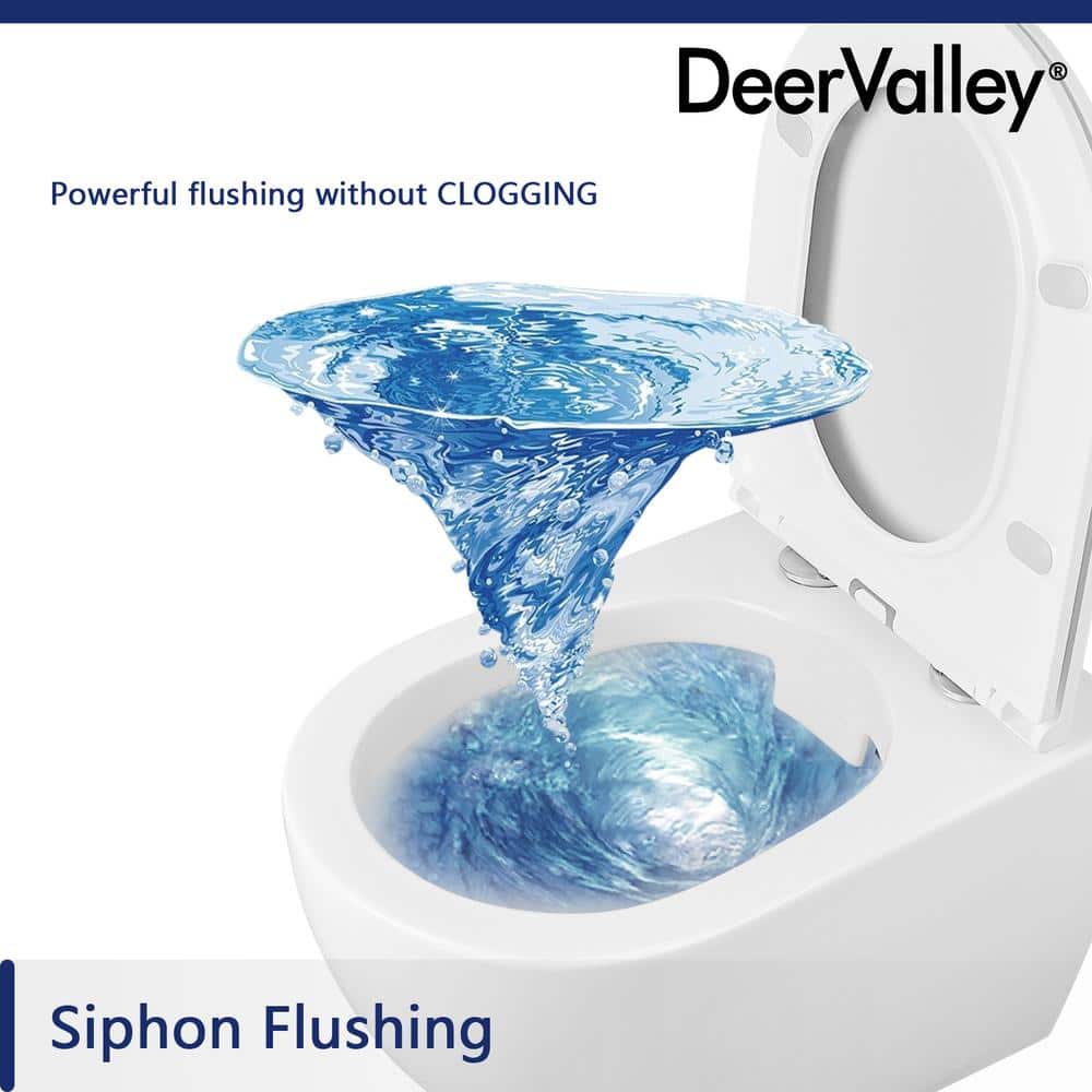 White Ceramic Elongated Wall Mounted Dual Flush Toilet