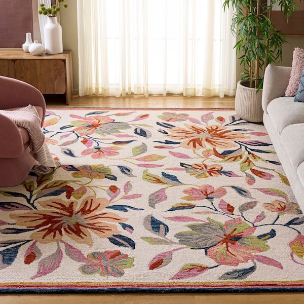 Jardin 8 ft. x 10 ft. Ivory/Rust Scalloped-botanical Area Rug