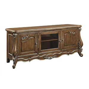 Latisha Antique Oak Finish TV Stand Fits TV's up to 68 in.