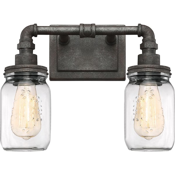 Quoizel Squire 2-Light Rustic Black Vanity Light