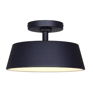 BAXLEY 12.75 in. 1-Light Black Outdoor Integrated LED Ceiling Light