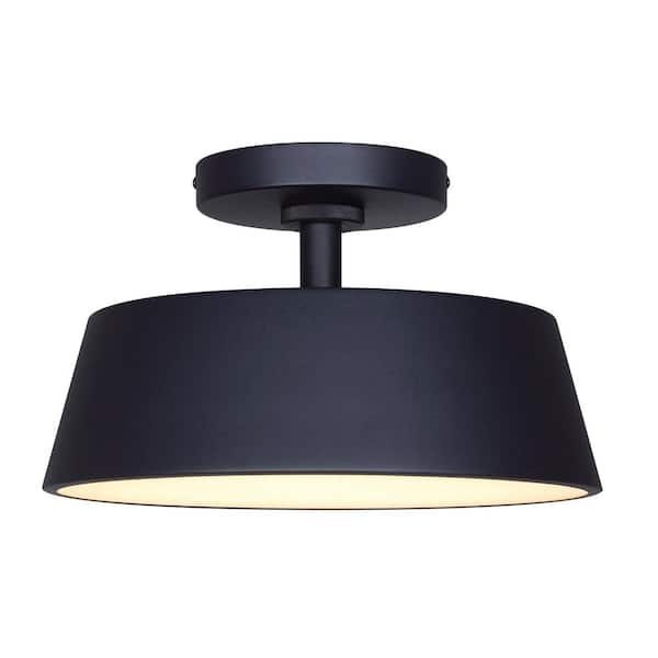 CANARM BAXLEY 12.75 in. 1-Light Black Outdoor Integrated LED Ceiling Light