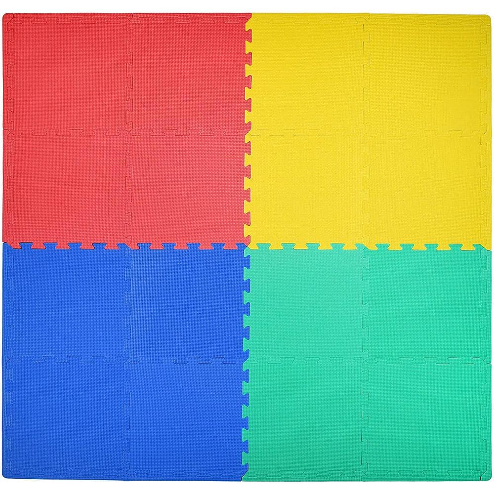 48 sqft yellow interlocking foam floor puzzle tiles mat puzzle mat flooring 