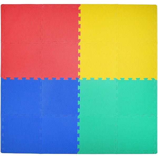KC CUBS Multicolor 12 in. x 12 in. Exercise Children's Interlocking Puzzle EVA Play Foam Floor Mat (16 sq. ft.) (54-Borders)