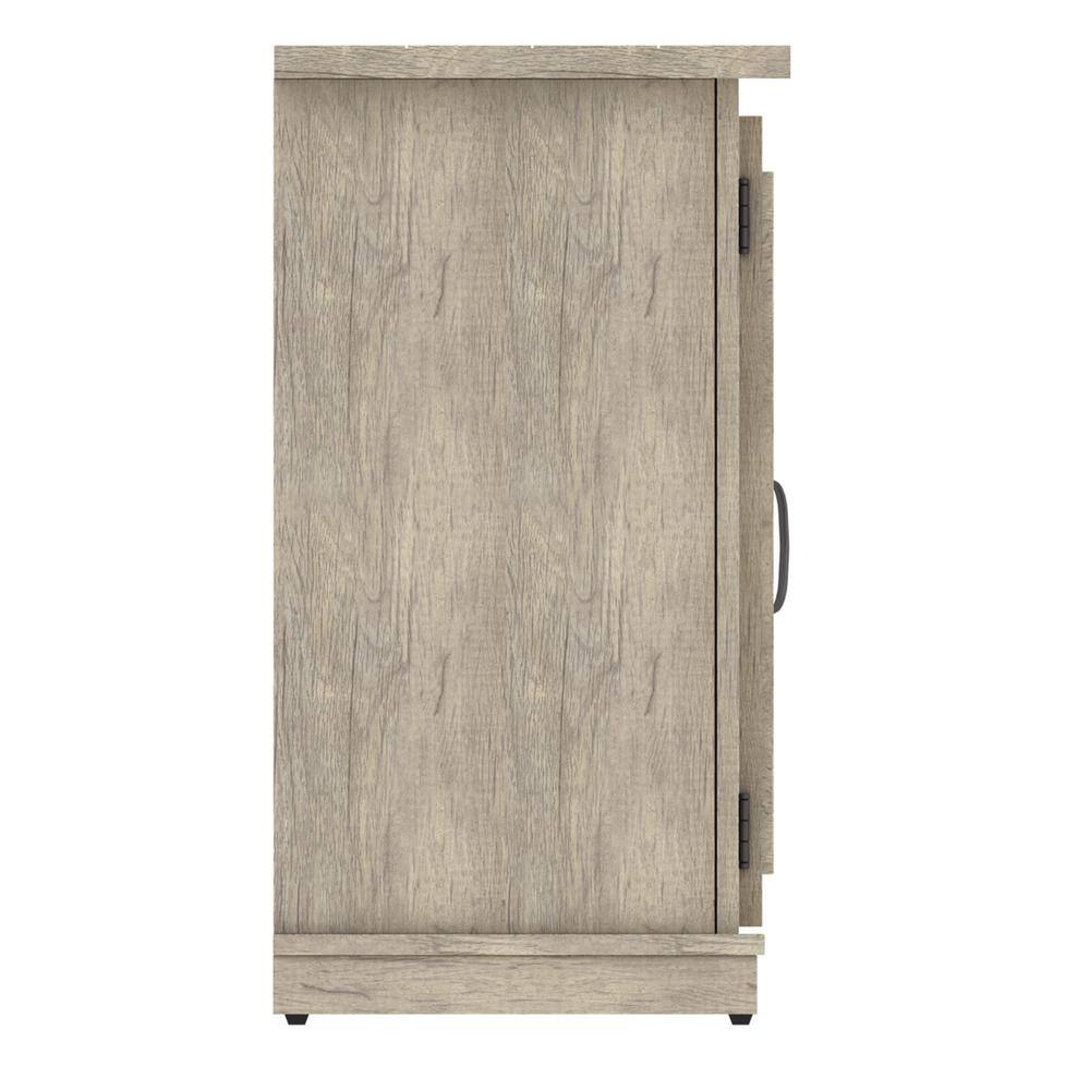 Ashland Pine TV Stand with Electric Fireplace and Cabinets