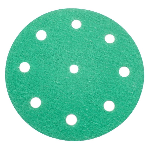 Unbranded Green 5 in. Sanding Disc 40,60,80,100,120,150 Grit Coarse to Fine (18-Pack)