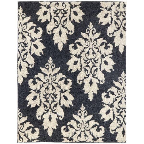 Home Decorators Collection Meadow Damask Blue 4 ft. x 6 ft. Area Rug