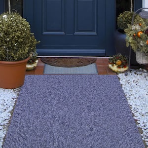 Indoor/Outdoor Carpet 6 ft. x 29.5 ft. Waterproof Back Texture Outdoor Rug,Deep Blue