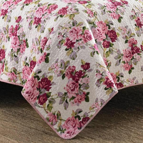 Laura Ashley Lidia 3-Piece Multicolored Pink Floral Cotton King 