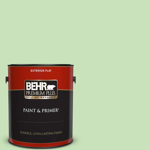 BEHR PREMIUM PLUS 1 gal. #440C-3 Rockwood Jade Flat Exterior Paint & Primer