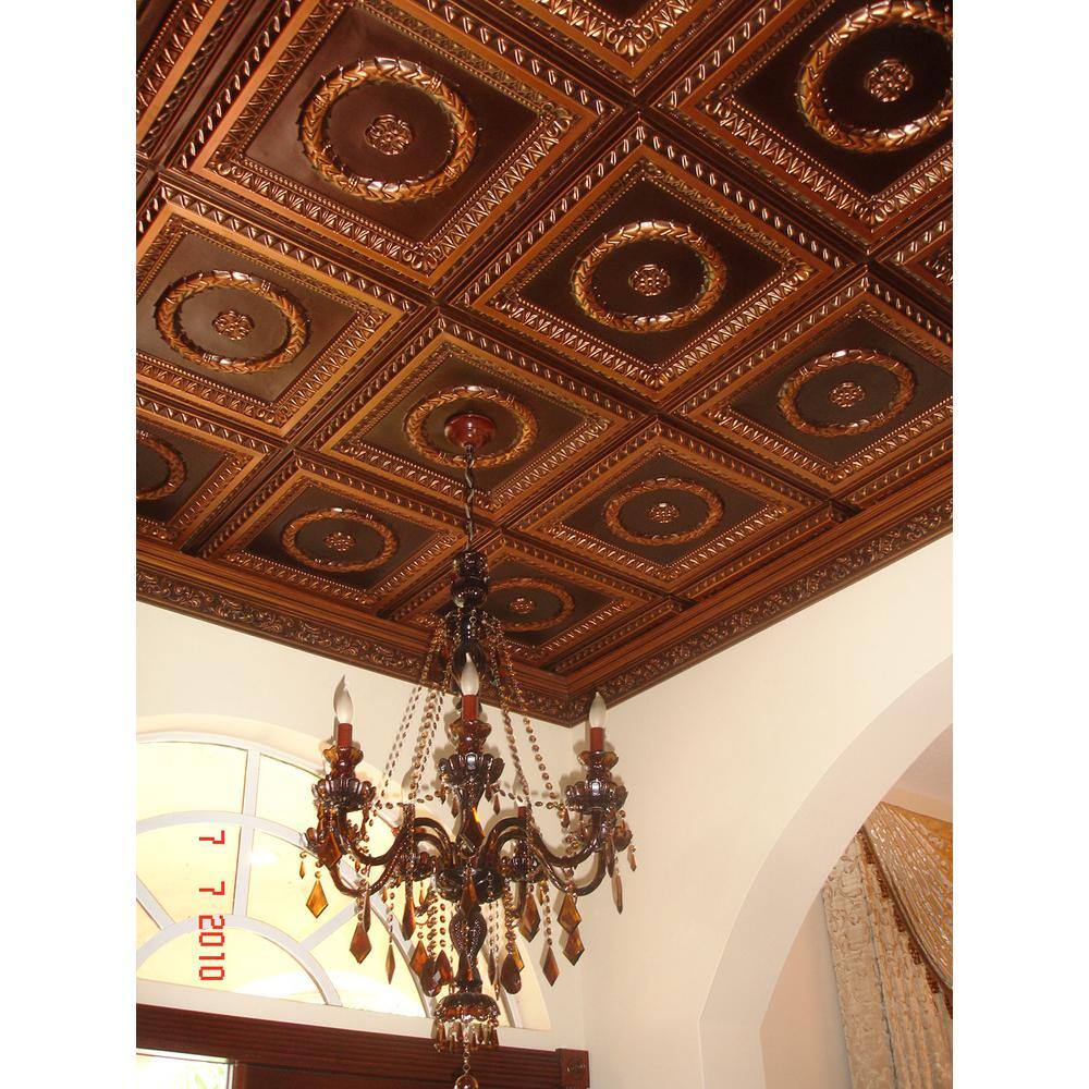 Antique Copper 2' x 4' PVC Faux Tin Ceiling Tile