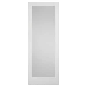 36 in. x 96 in. Solid Core Full Lite White Laminated Glass Square Sticking Primed Wood Interior Door Slab