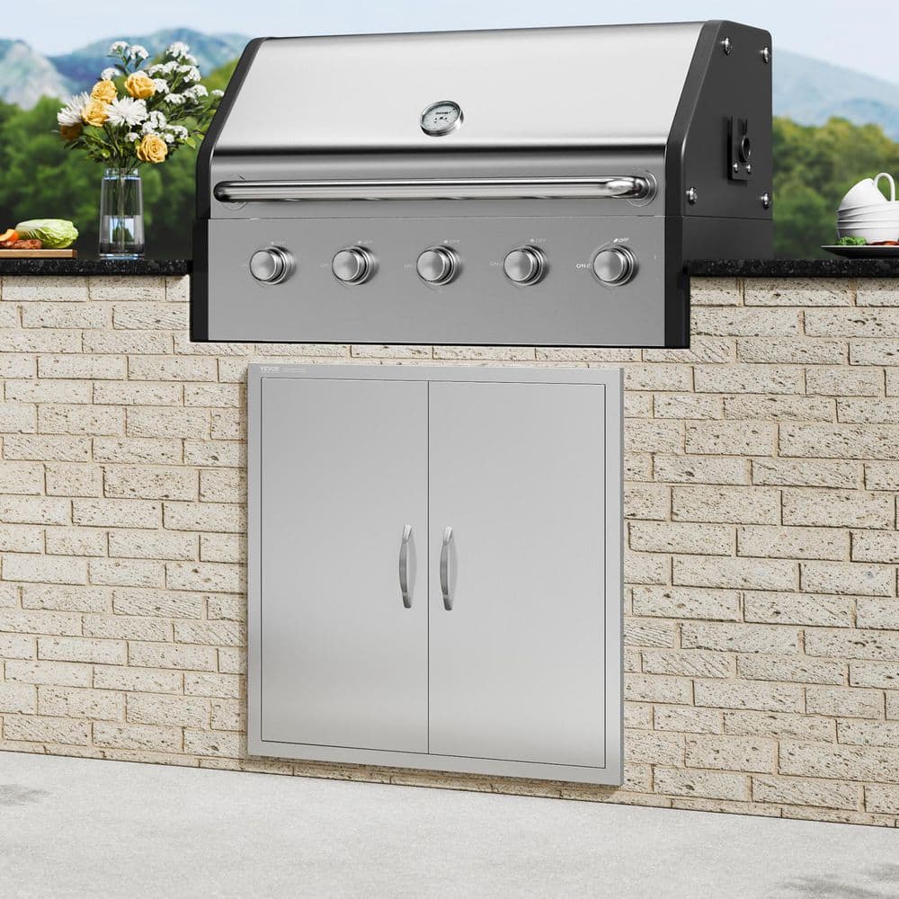 31" x 31" Stainless Steel Double Door Outdoor Kitchen Cabinet