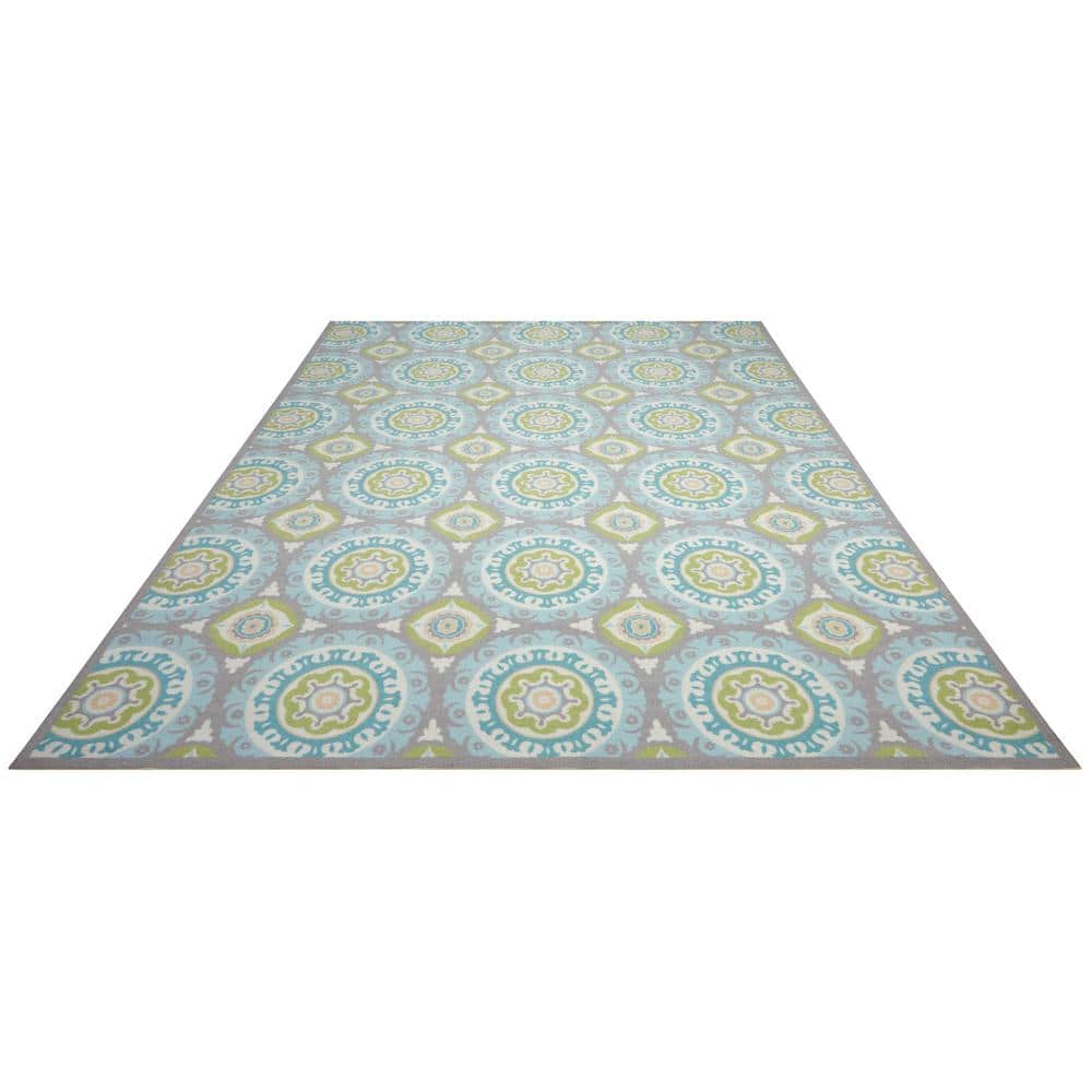 Jade Medallion Flat Woven Synthetic 5' x 7' Rug