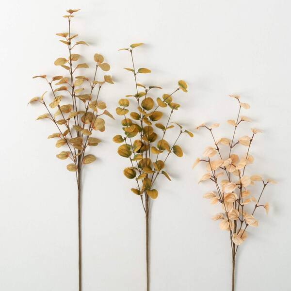 SULLIVANS 35" Artificial Fall Eucalyptus Spray Set of 3, Multicolor