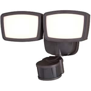 Bronze Integrated LED Motion Sensor Dusk to Dawn Outdoor Security Flood Light - 240-Degree - 85 ft.