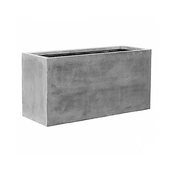 Vasesource Carlo 29.5 in. x 23.5 in. x 59 in. Gray Fiberstone Planter