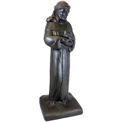 29 in. Bronze Color St. Francis Lawn and Garden Statue