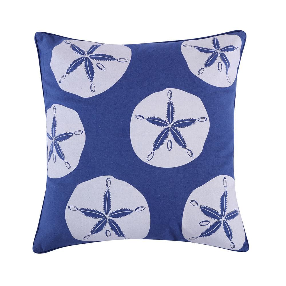 Levtex Home Camps Bay Blue and White Sand Dollar Print 20 in. x 20 in. Throw Pillow P61301B